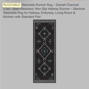 Damali Charcoal Rug with Pad System
